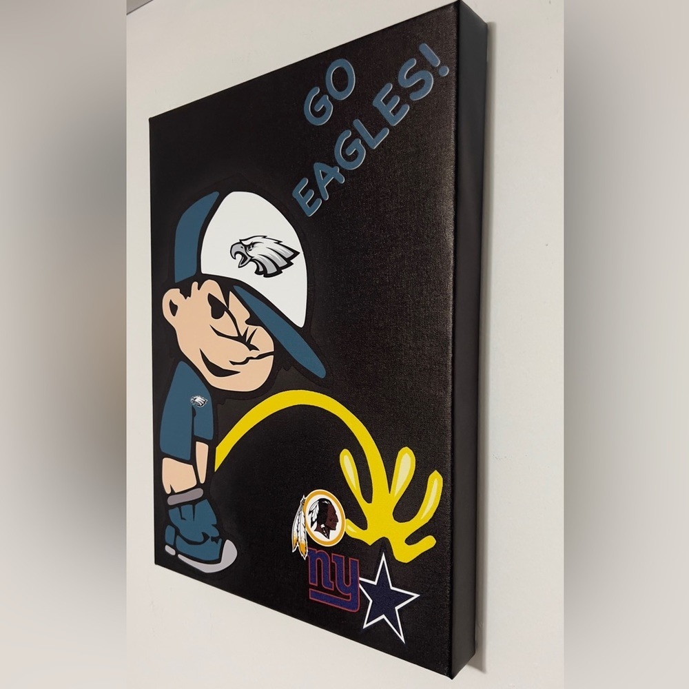 Philadelphia eagles fun- we design any team you like. Canvas print size 16x20in